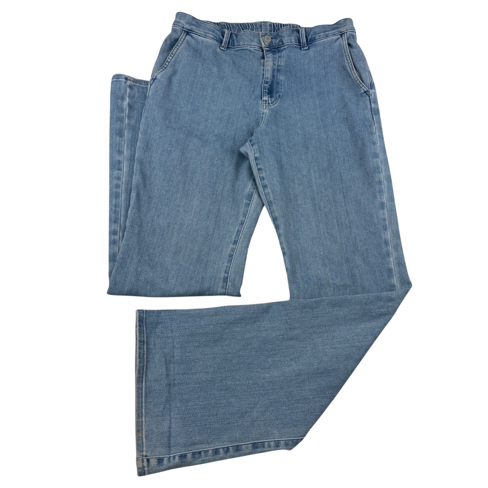 Uniqlo Flare Jeans Women's L High Waist Stretch Denim Pants Casual